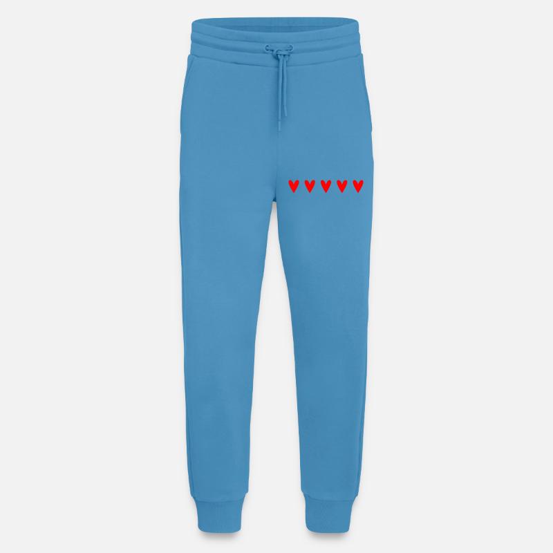 Leidenschaftliche rote Herzen in einzigartigem Muster - Jogginghose - made by SPREAD -  Sol Blue