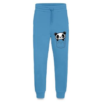 Panda Peeking From Pocket - Jogging Pants - made by SPREAD  -  Sol Blue - Front