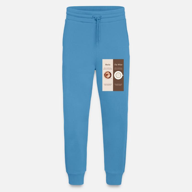 Affiche Moka vs café blanc plat - Pantalon de jogging bio décontracté fabriqué en UE - Sol Blue