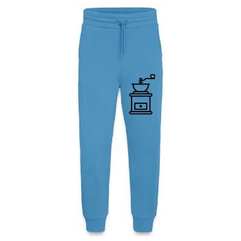 Kaffee-Liebe:  Kaffeemuehle mit Herz Vektor - Jogginghose - made by SPREAD -  Sol Blue - Vorne