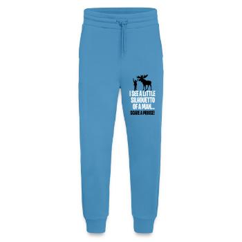 I see a little silhouetto of a man scare a Moose - Pantalon de jogging bio décontracté fabriqué en UE -  Sol Blue - Devant