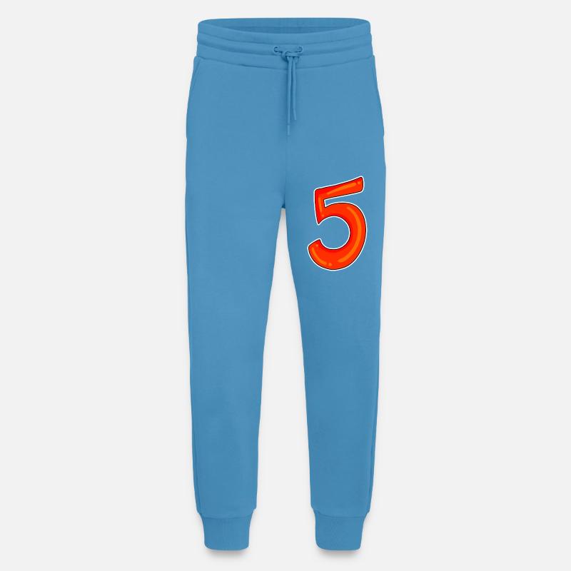 Symbole de cinq chiffres 5 - Pantalon de jogging bio décontracté fabriqué en UE - Sol Blue