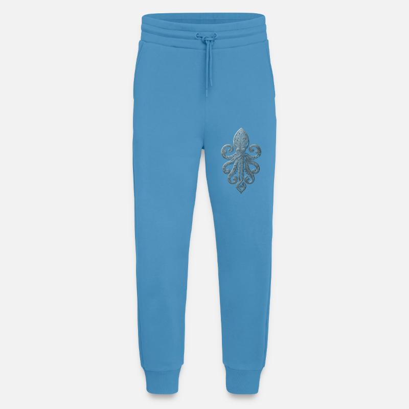 Polynésie ornementale de la pieuvre - Pantalon de jogging bio décontracté fabriqué en UE -  Sol Blue