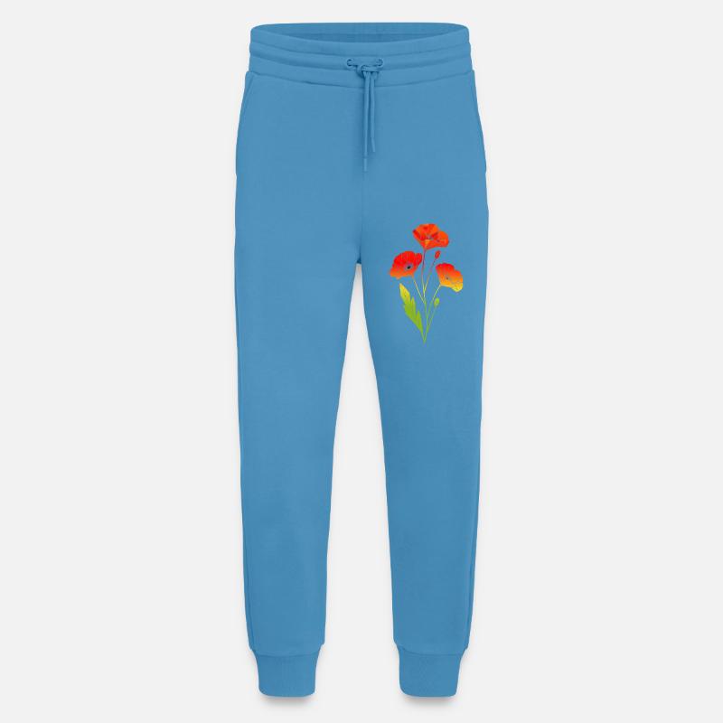 Geometrische Mohnblumen im Polygon Stil - Jogginghose - made by SPREAD -  Sol Blue