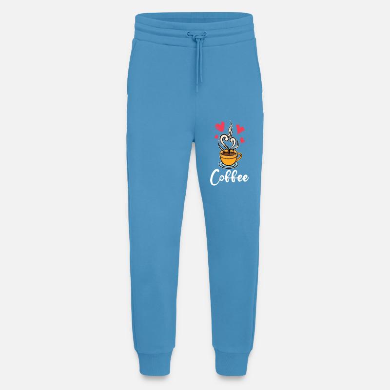 Koffein Kaffee Trinken Kaffeetrinker Spruch - Jogginghose - made by SPREAD - Sol Blue