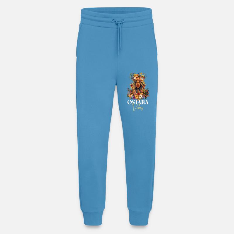 Ambiance Ostara Joyeuses Pâques Bénédictions d’Ostara - Pantalon de jogging bio décontracté fabriqué en UE - Sol Blue