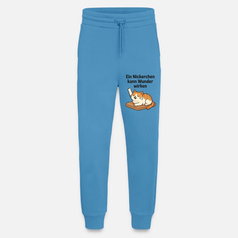 Drôle de sieste de chaton - Pantalon de jogging bio décontracté fabriqué en UE -  Sol Blue