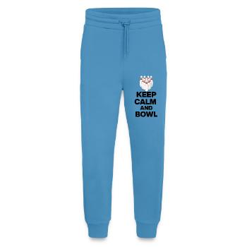 KEEP CALM AND BOWL, STRIKE MEISTER! PIN SNIPER - Jogging Pants - made by SPREAD  -  Sol Blue - Front