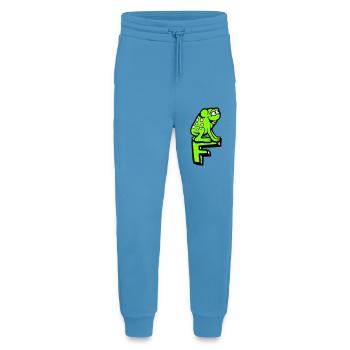 Buchstabe F Frosch Kröte Name ABC Lernen Schule - Jogginghose - made by SPREAD -  Sol Blue - Vorne