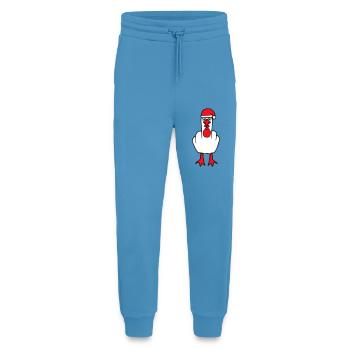 Mouette Doigt d’Honneur Baise Vous Noël En Colère - Pantalon de jogging bio décontracté fabriqué en UE -  Sol Blue - Devant