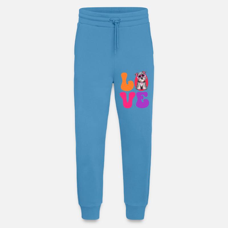Schnauzer miniature de chien - Pantalon de jogging bio décontracté fabriqué en UE - Sol Blue