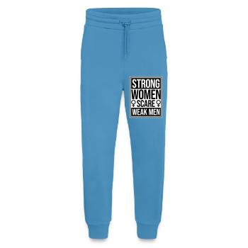 Strong Women Scare Weak Men Confident Feminist - Jogging Pants - made by SPREAD  -  Sol Blue - Front