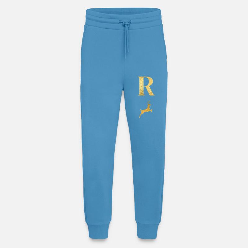 Buchstabe r goldener Hirsch - Geschenkidee - Jogginghose - made by SPREAD -  Sol Blue