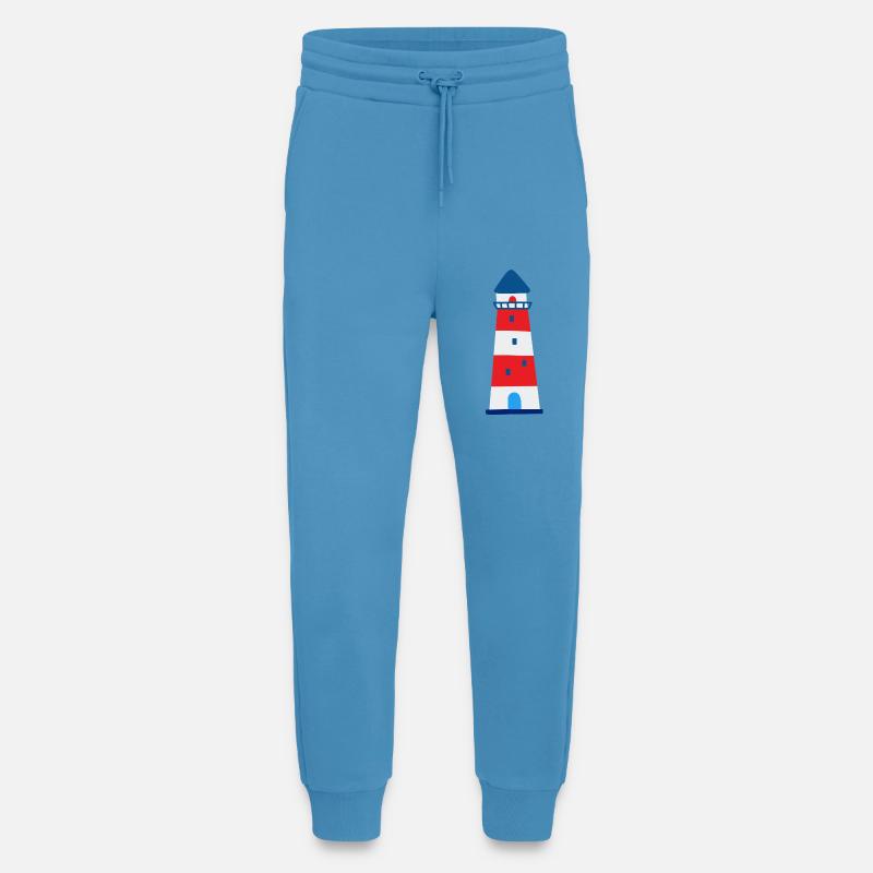 Nautic Design Striped Lighthouse Illustration - Jogging Pants - made by SPREAD  -  Sol Blue