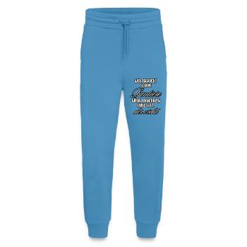 Hund zieht Rentiere Textdesign - Jogginghose - made by SPREAD -  Sol Blue - Vorne