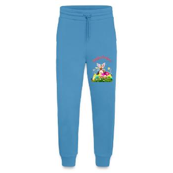 Cute Easter bunny with colorful eggs - Jogging Pants - made by SPREAD  -  Sol Blue - Front