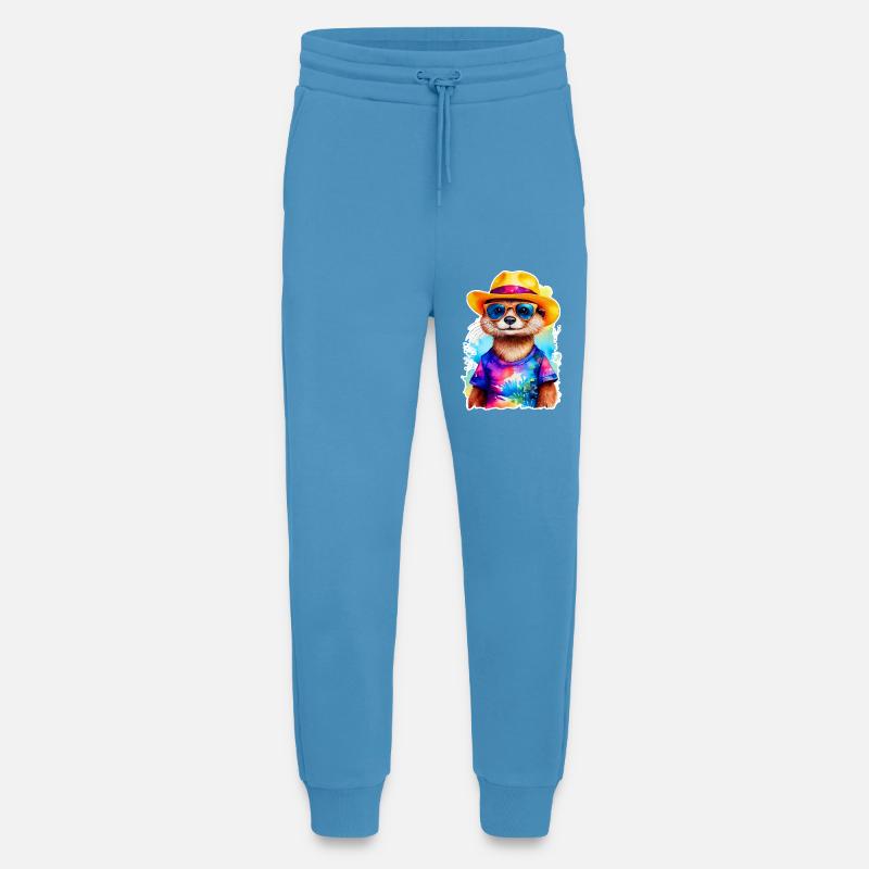 Otter with straw hat - Jogging Pants - made by SPREAD  -  Sol Blue