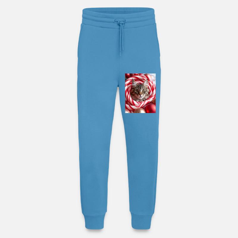 Christmas cat between candy sticks - Jogging Pants - made by SPREAD - Sol Blue