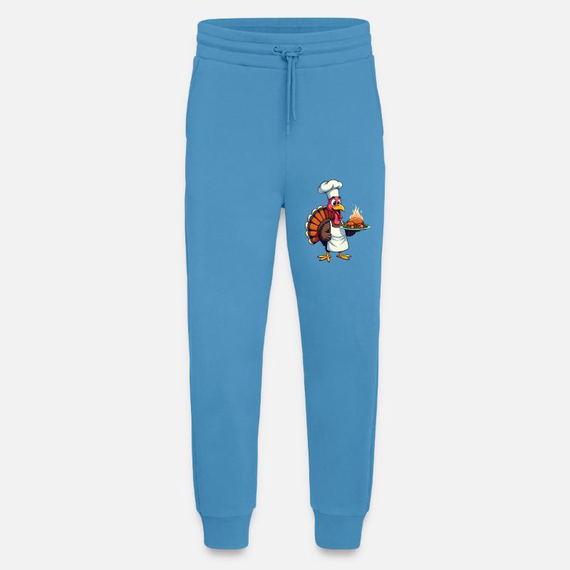 Cuisinier de dinde de Thanksgiving Thanksgiving - Pantalon de jogging bio décontracté fabriqué en UE -  Sol Blue