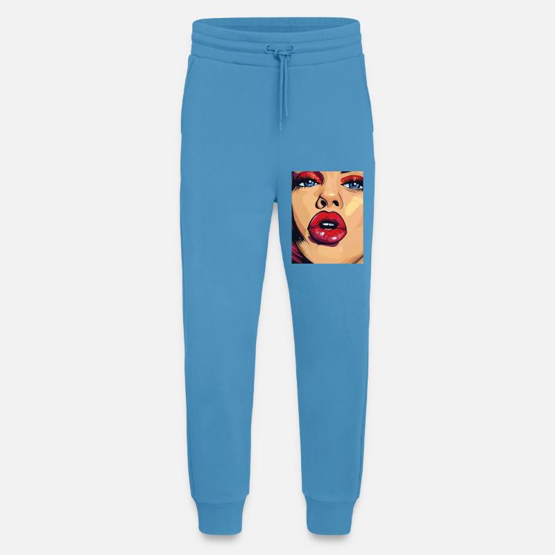 Pop-Art Lippenstift Blick - Jogginghose - made by SPREAD -  Sol Blue
