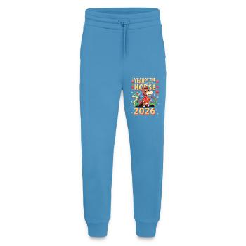 Nouvel An chinois du cheval 2026 - Pantalon de jogging bio décontracté fabriqué en UE -  Sol Blue - Devant