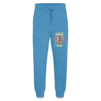 Nouvel An chinois du cheval 2026 - Pantalon de jogging bio décontracté fabriqué en UE -  Sol Blue - Devant