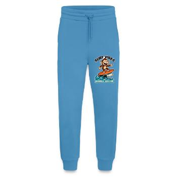 Surf Vibes, monkey edition. Happy surfing monkey - Jogging Pants - made by SPREAD  -  Sol Blue - Front