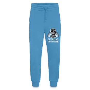 Licorne Noire Joyeuse Couleur - Pantalon de jogging bio décontracté fabriqué en UE -  Sol Blue - Devant