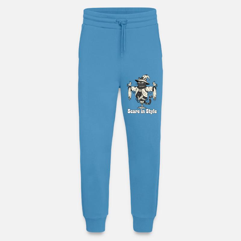 Effrayance dans le style : Chat d’Halloween - Pantalon de jogging bio décontracté fabriqué en UE -  Sol Blue