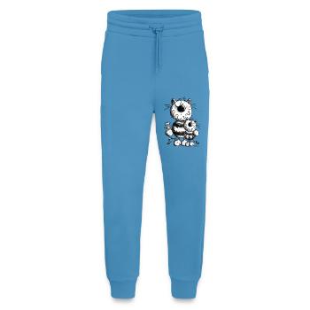 Doux Famille Chat - Pantalon de jogging bio décontracté fabriqué en UE -  Sol Blue - Devant