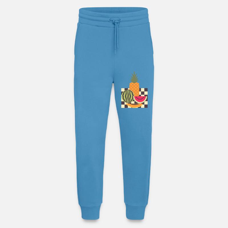 Fruit abstrait et géométrie - Pantalon de jogging bio décontracté fabriqué en UE - Sol Blue