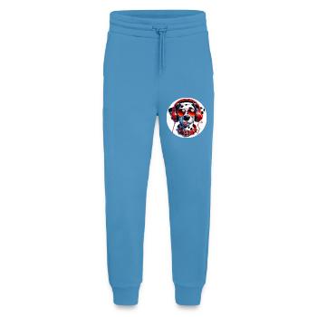 Dalmatiner Hund mit Brille und Kopfhörern - Jogginghose - made by SPREAD -  Sol Blue - Vorne