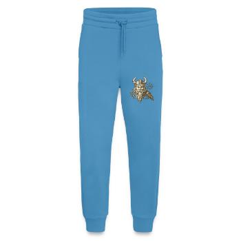 Viking barbu avec corbeau style runique - Pantalon de jogging bio décontracté fabriqué en UE -  Sol Blue - Devant