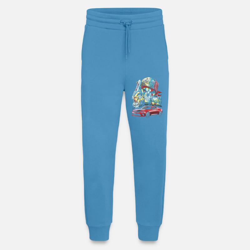 Schädel, Mutig, Rotes Auto - Jogginghose - made by SPREAD -  Sol Blue
