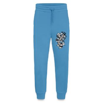 Black and White Flower Spiral - Jogging Pants - made by SPREAD  -  Sol Blue - Front