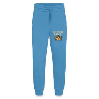 Tu vas devenir tante - illustration joyeuse de grand-mère - Pantalon de jogging bio décontracté fabriqué en UE -  Sol Blue - Devant
