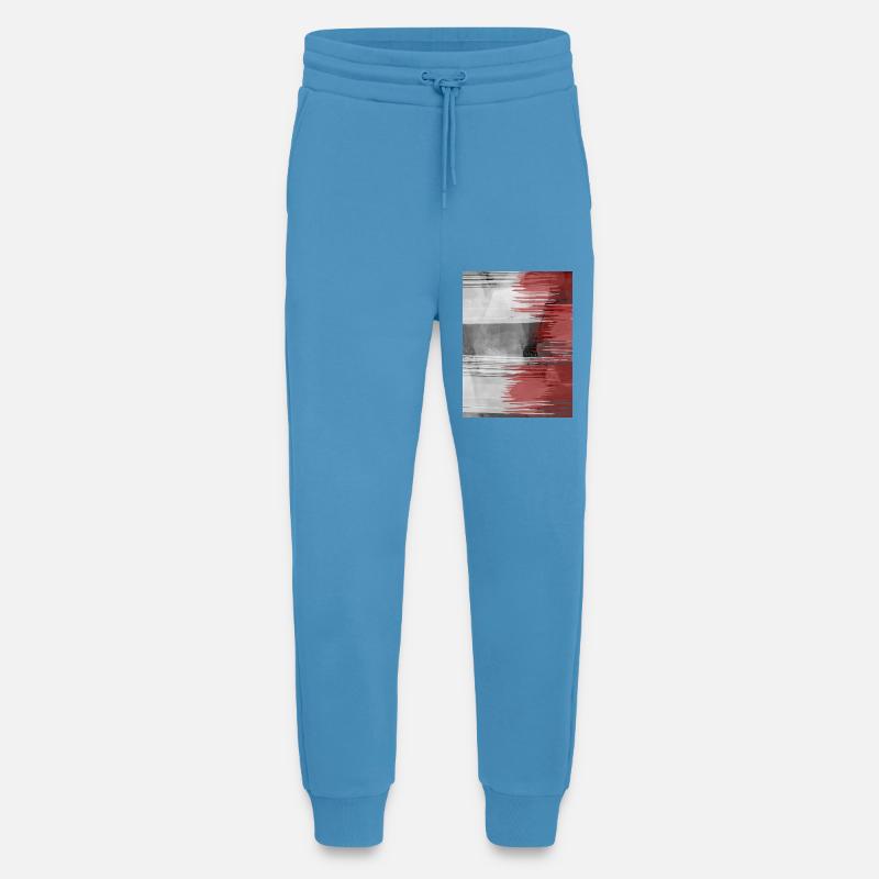 Roter Pinselstreifen auf Grauem Hintergrund - Jogginghose - made by SPREAD -  Sol Blue