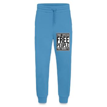 Free Speech Markets People Libertär Freiheit Logo - Jogginghose - made by SPREAD -  Sol Blue - Vorne