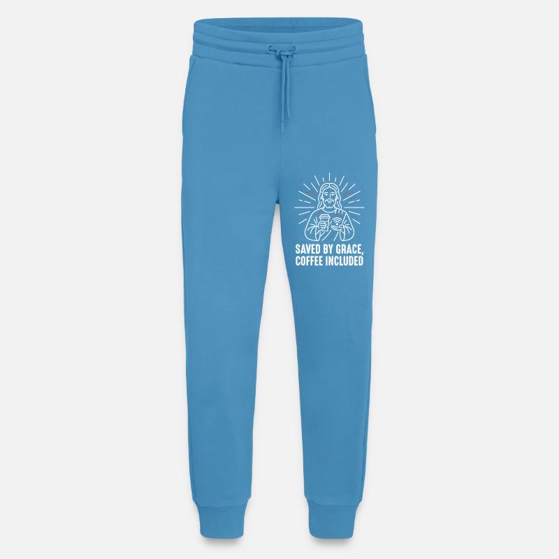 Gerettet durch Gnade – Kaffee inklusive - Jogginghose - made by SPREAD -  Sol Blue