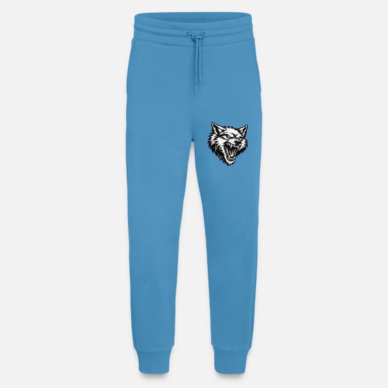 Angry Wolf Head – Aggressive Wolf Design - Jogging Pants - made by SPREAD  -  Sol Blue