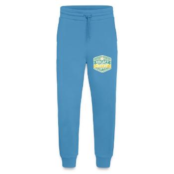 Decaf? Nein – Lebenszeit Kaffee Badge - Jogginghose - made by SPREAD -  Sol Blue - Vorne