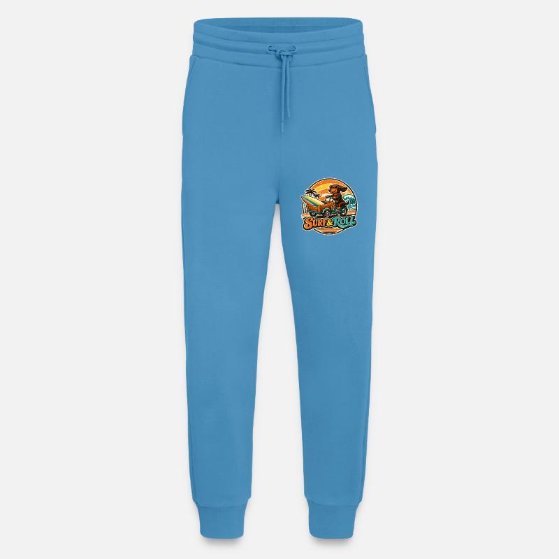 Surf & Roll Dackel mit Surfbrett - Jogginghose - made by SPREAD -  Sol Blue