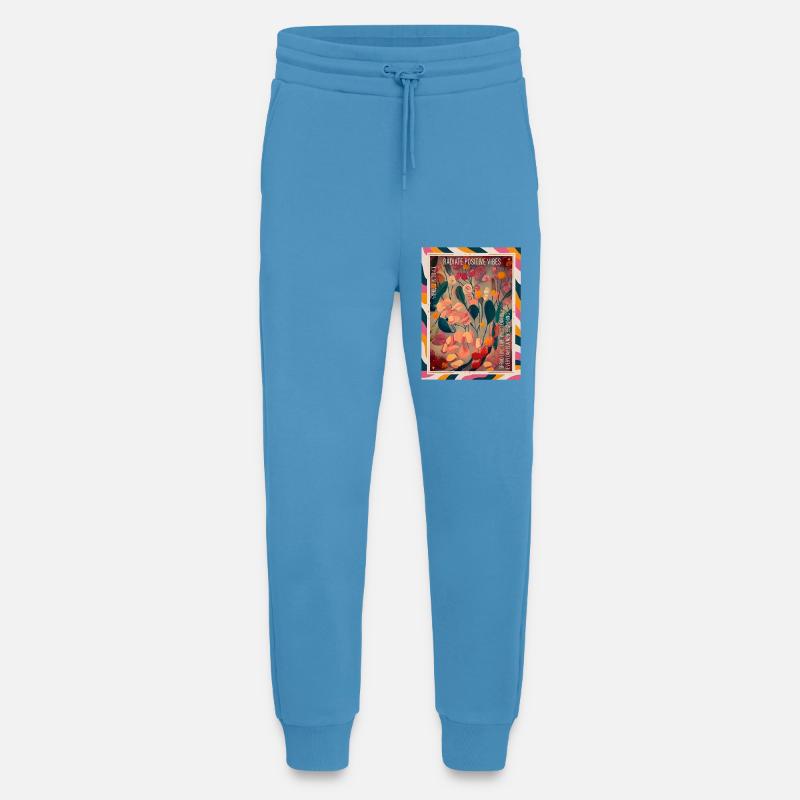 Vibrations florales radieuses - Pantalon de jogging bio décontracté fabriqué en UE -  Sol Blue