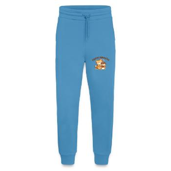 Peluche chat KaffePaws avec gobelet - Pantalon de jogging bio décontracté fabriqué en UE -  Sol Blue - Devant
