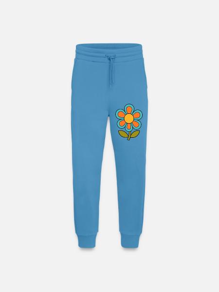 70s flower pattern retro flowerpower - Jogging Pants - made by SPREAD - Sol Blue