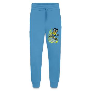 Garçon et rollers en ligne - Pantalon de jogging bio décontracté fabriqué en UE -  Sol Blue - Devant