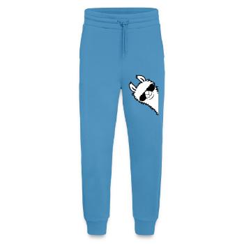 L'alpaga regarde de côté - Pantalon de jogging bio décontracté fabriqué en UE -  Sol Blue - Devant