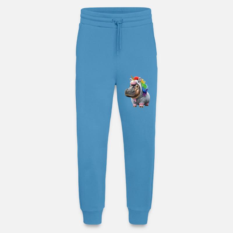 Licorne hippopotame - Pantalon de jogging bio décontracté fabriqué en UE - Sol Blue