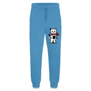 Kawaii cat lover with red ribbon - Jogging Pants - made by SPREAD  -  Sol Blue - Front