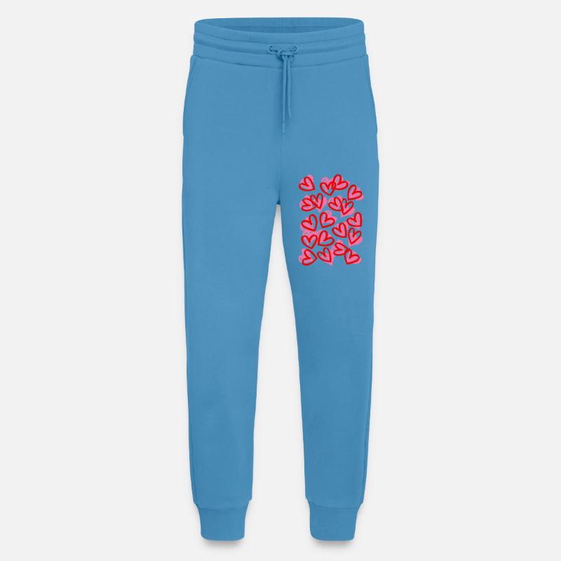 Herzliche Doodleherzen Muster - Jogginghose - made by SPREAD -  Sol Blue